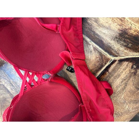 Torrid Curve Tattoo Lace Padded Convertible Strap Push Up Plunge Bra Size 40D - Picture 10 of 10